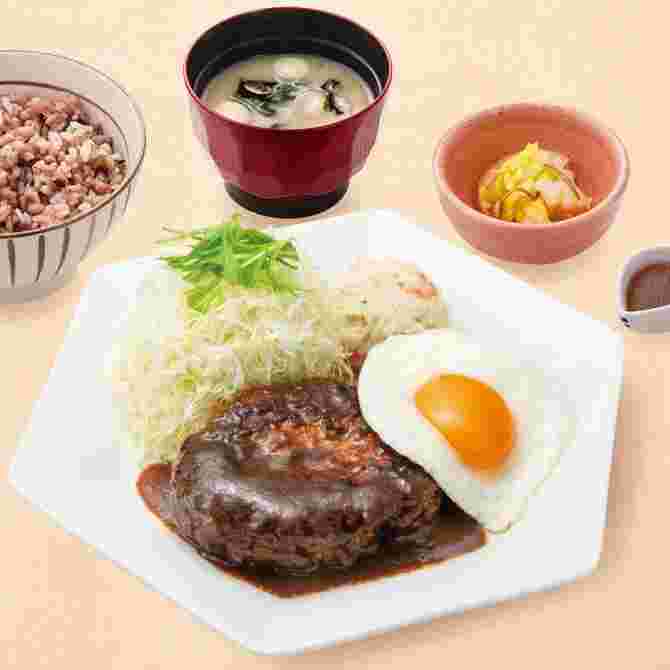 定食屋さんのデミチーズバーグ定食