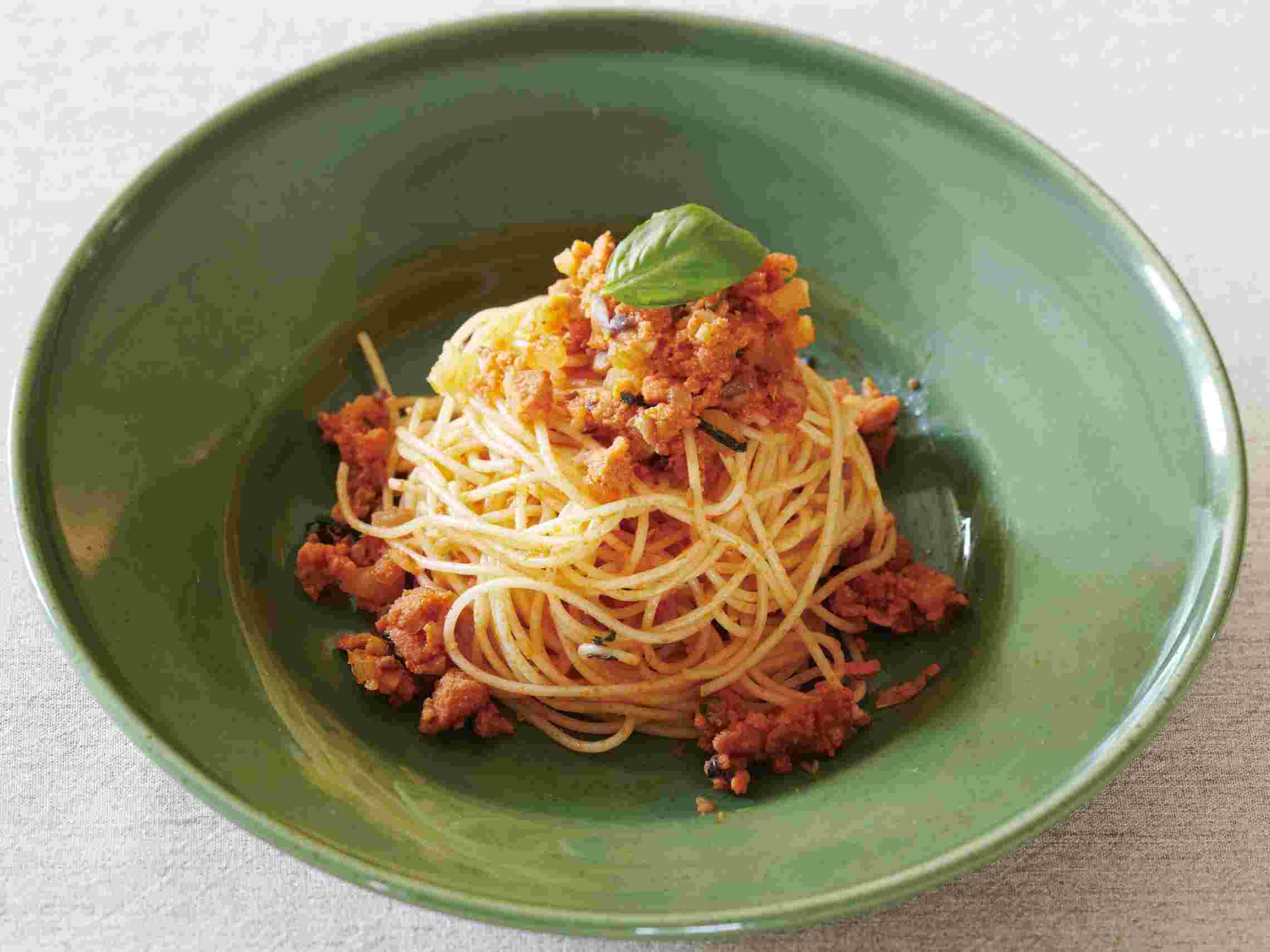 高野豆腐のミートソス風パスタ