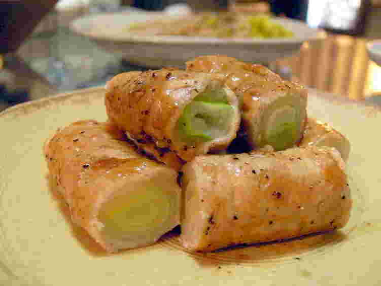豚のネギ巻き照り焼き風