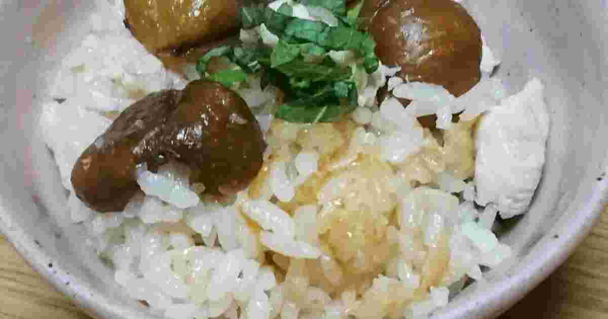 甘栗と鶏肉の炊き込みご飯