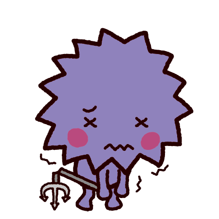 弱ったバイキンのイラスト