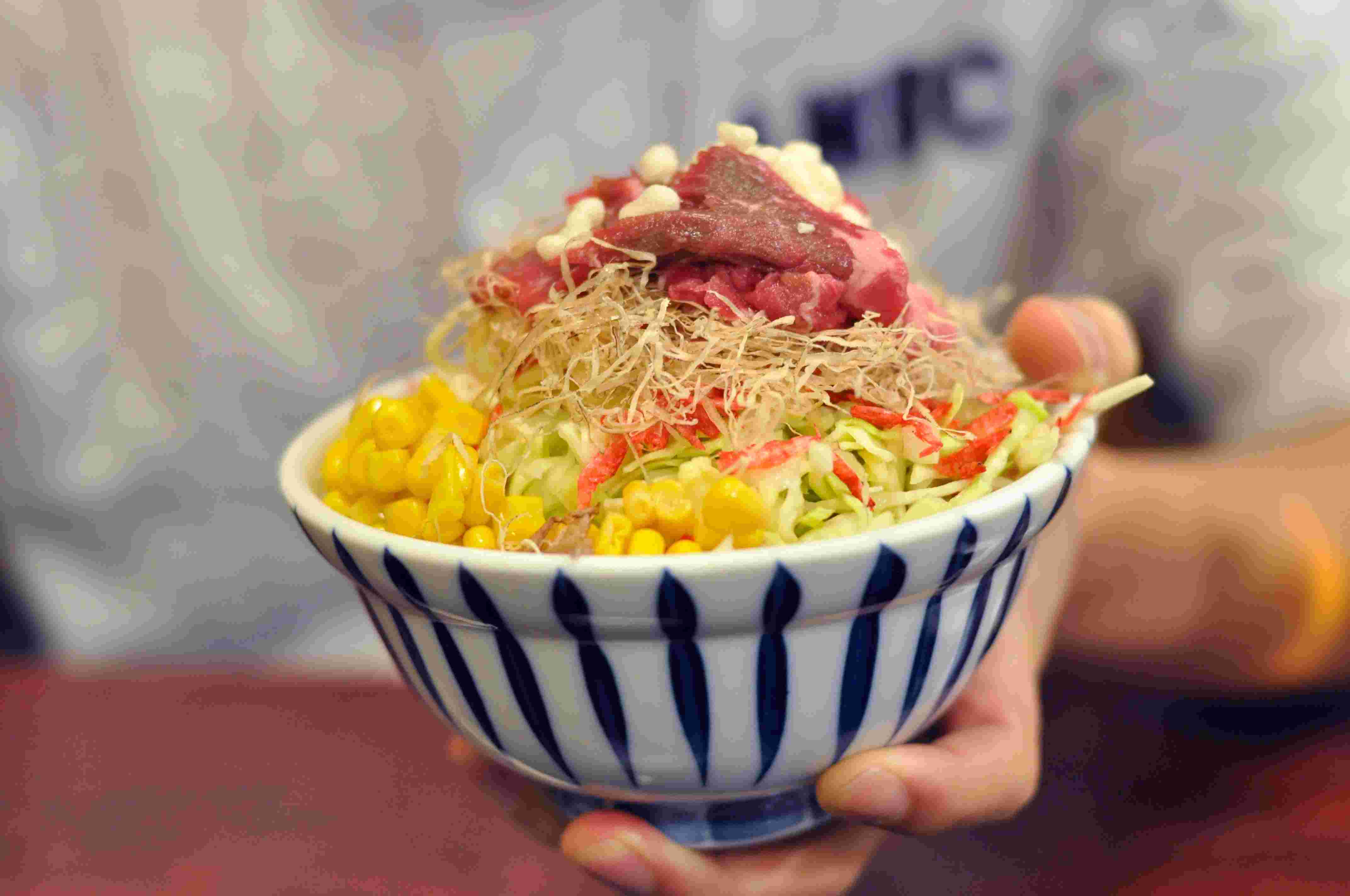 もんじゃの入った丼