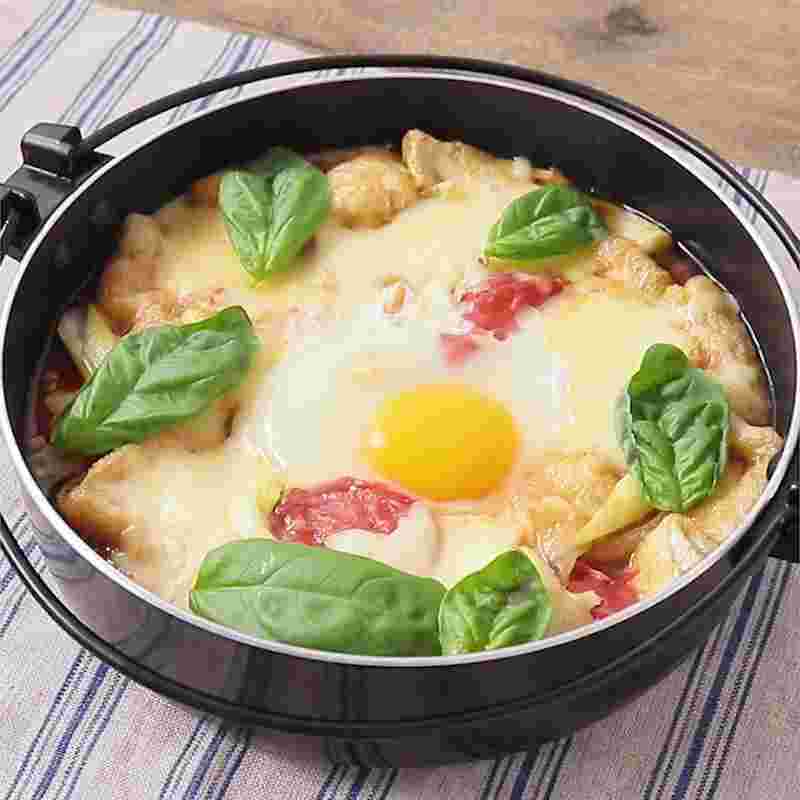 1袋使い切り油揚げのイタリアンすき焼き風煮込み