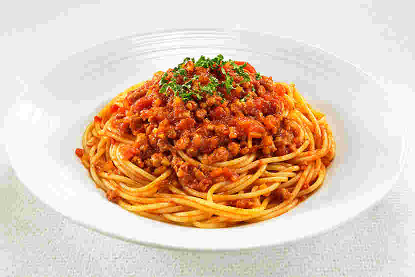 ミートソースパスタの画像