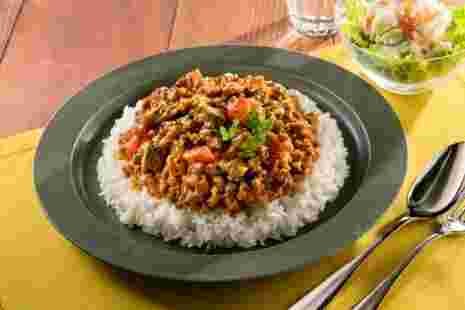 ナスとトマトのキーマカレー画像