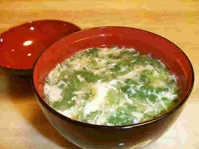 クレソンとたまごの味噌汁