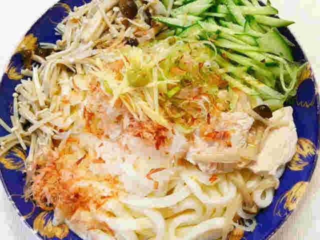 鶏むね肉のサラダうどん