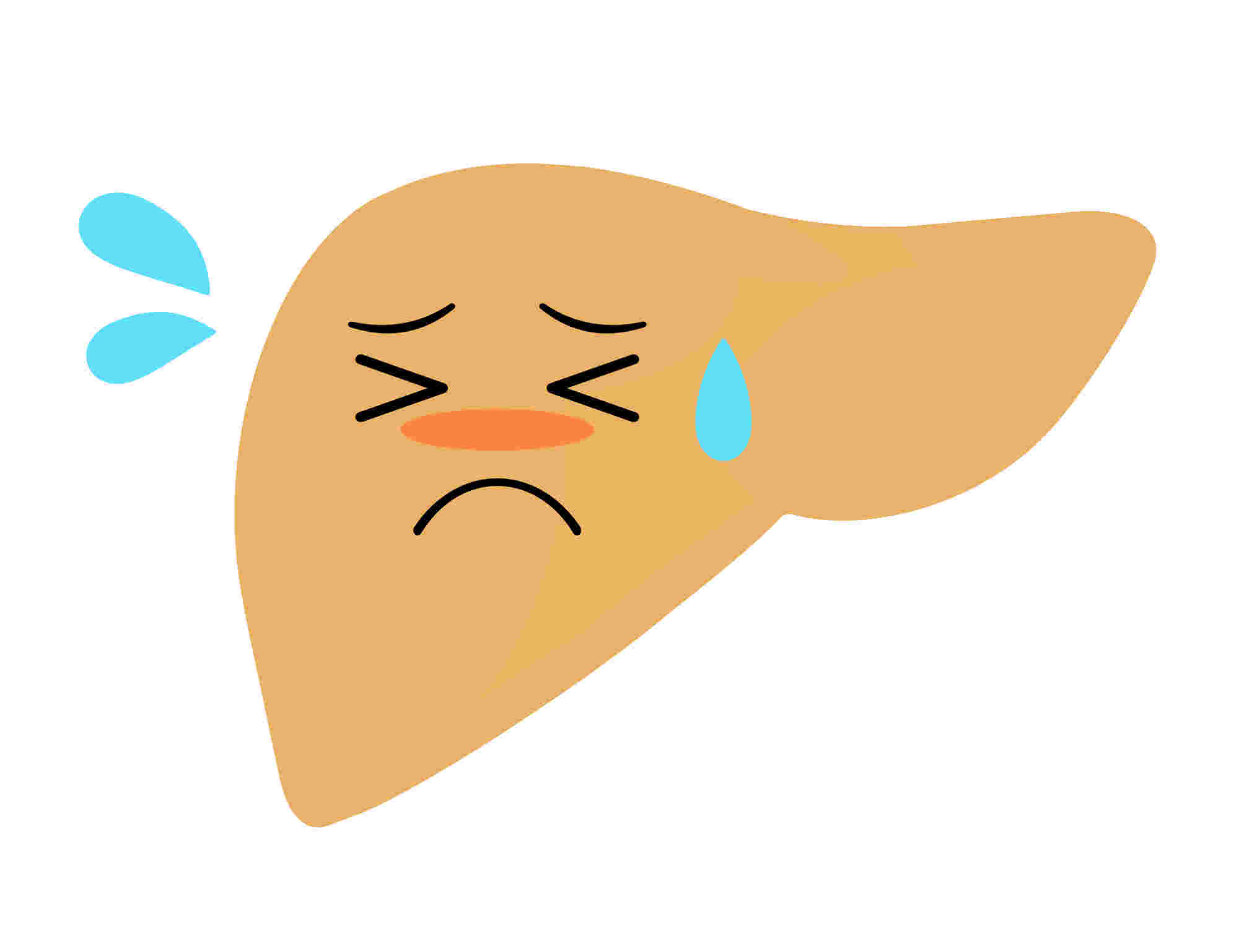 肝臓が負担を受けている様子をイメージしたイラスト