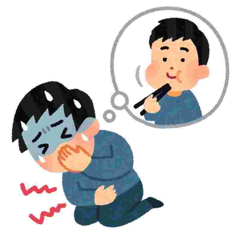 食中毒でお腹を痛めている男性のイラスト