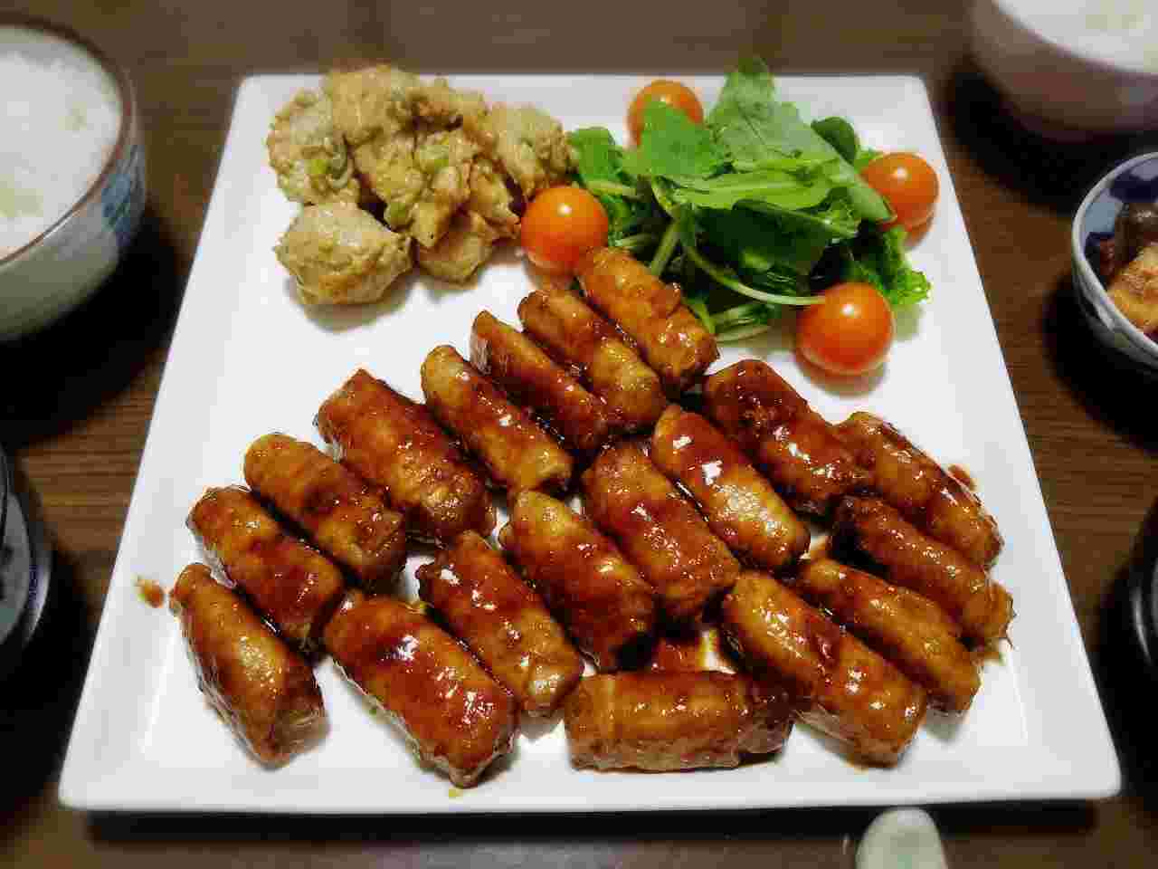 ヤーコンの豚肉巻