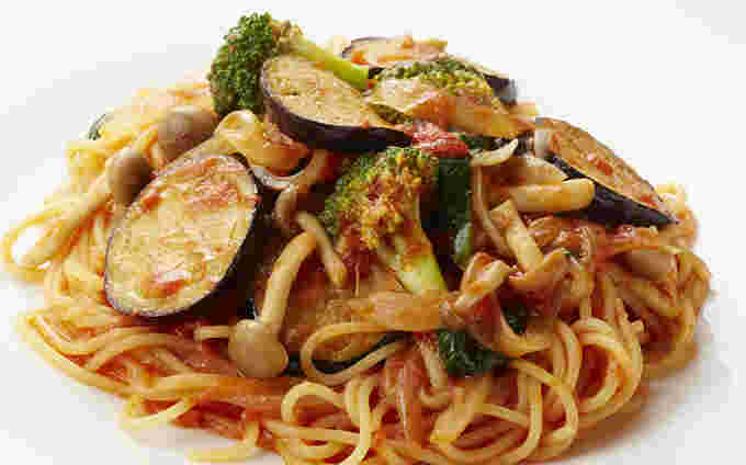 ナスときのこのパスタ