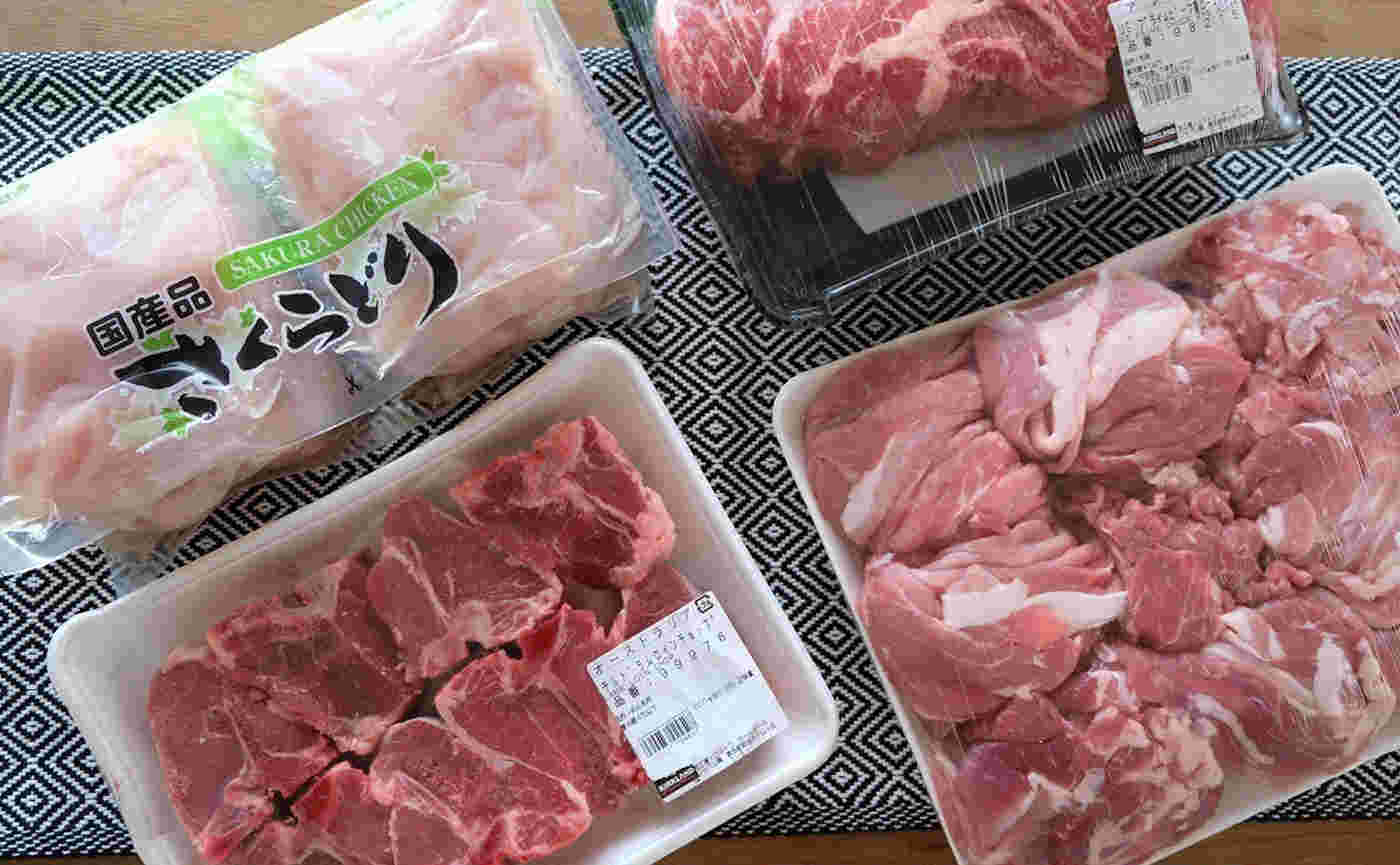 コストコの鶏肉と牛肉と豚肉