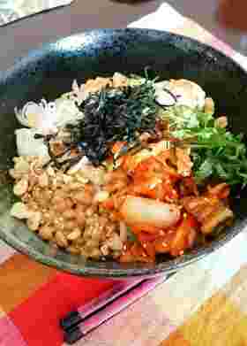 納豆キムチうどん