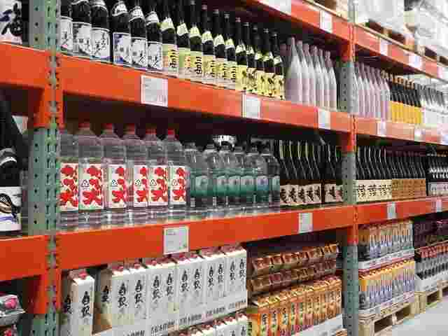 コストコのお酒陳列