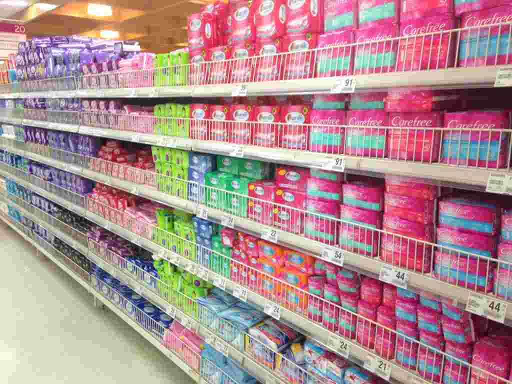 生理用品売り場の画像