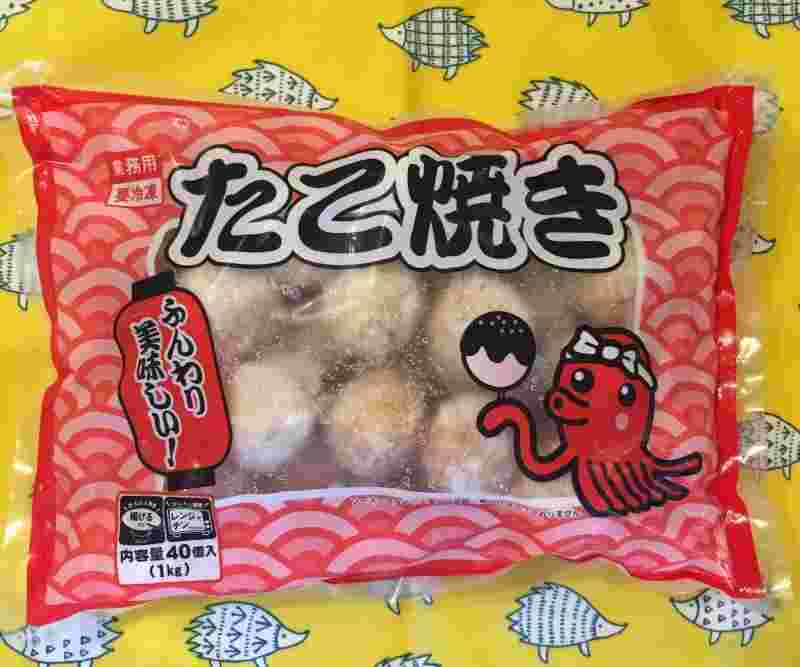ふわふわした食感が楽しめる40個入りの中国産たこ焼き