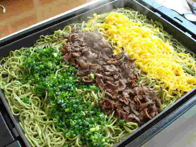 瓦そば風プルコギ蕎麦