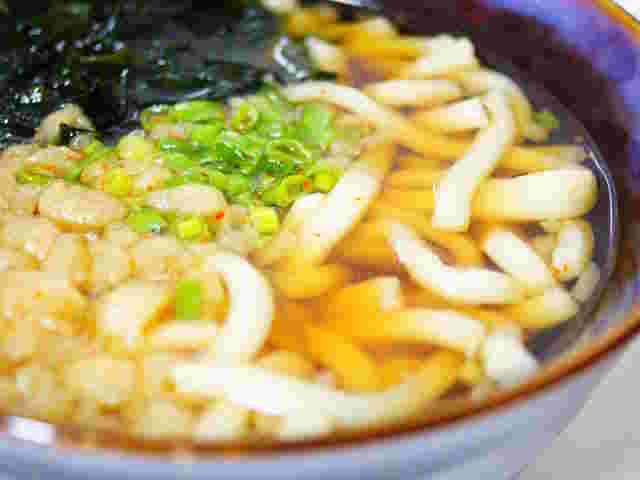 レンジで即席かけうどん