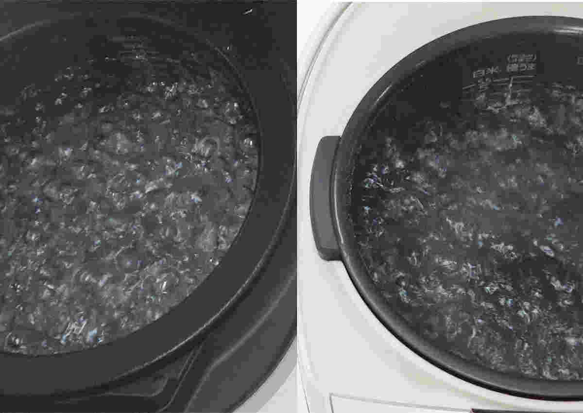 内窯で湯を沸騰させる