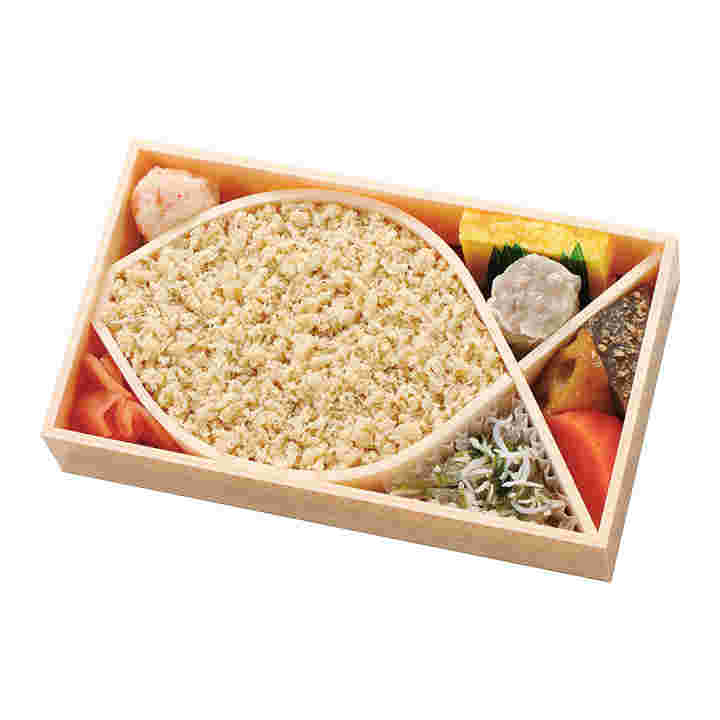 新横浜駅で販売されているたっぷりの鯛そぼろが詰まっている鯛めし弁当