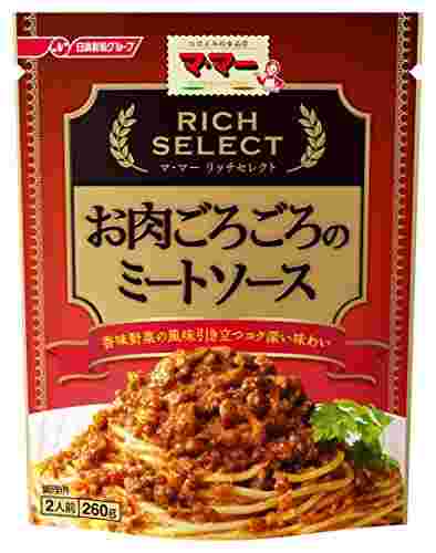 市販のミートソース「お肉ごろごろのミートソース」