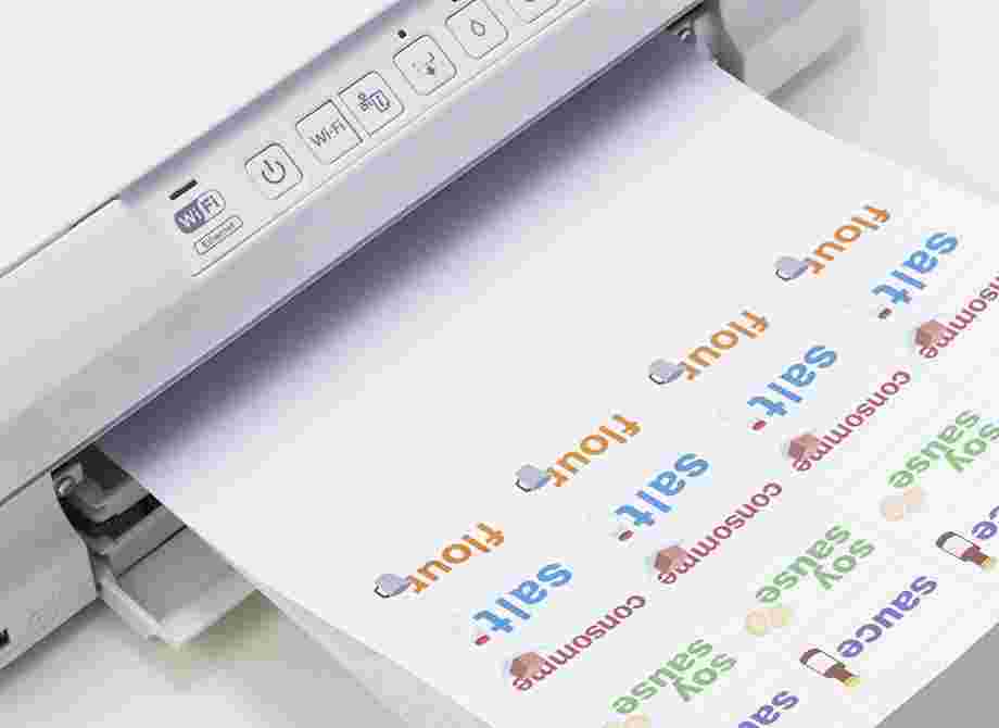 プリンターで印刷された収納・整理に使うラベル