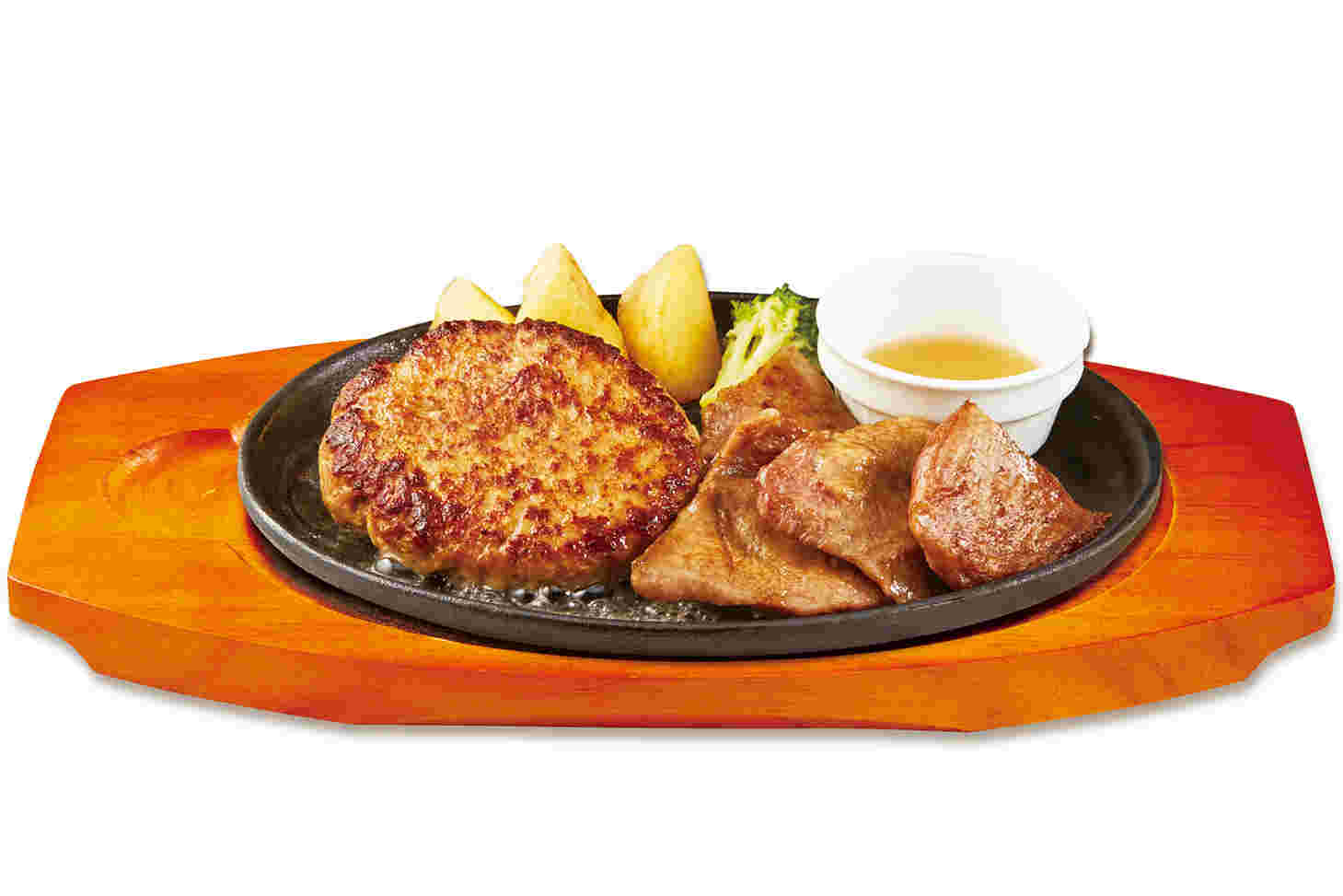 ステーキのどんのランチメニュー「ハンバーグ（130g）＆牛タンランチ」