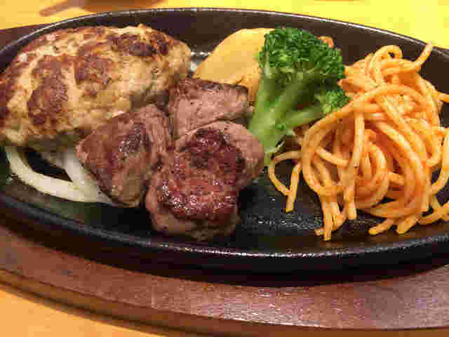 ステーキ宮のハンバーグ＆ひとくちてっぱんステーキランチ