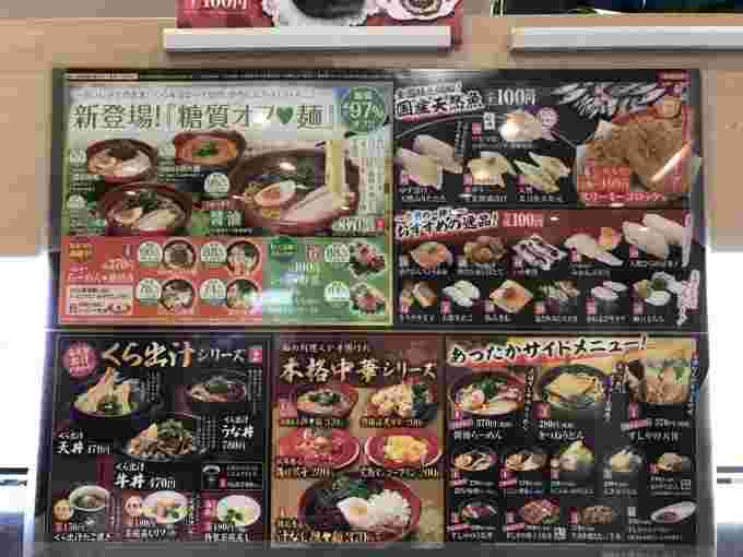 くら寿司のメニュー