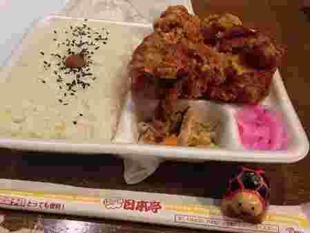 日本亭で人気の唐揚げ3個入り弁当