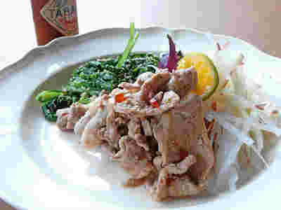 豚薄切り肉のゆずタバスコあえ