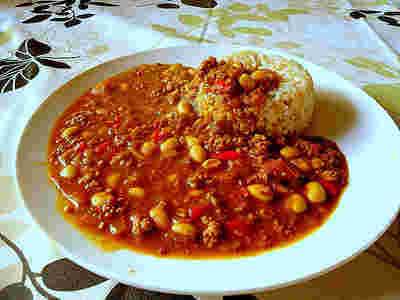 スリランカ風なすとトマトのキーマカレー