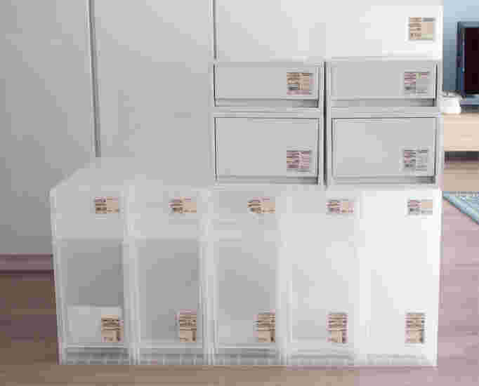 並べられた無印良品のストッカー