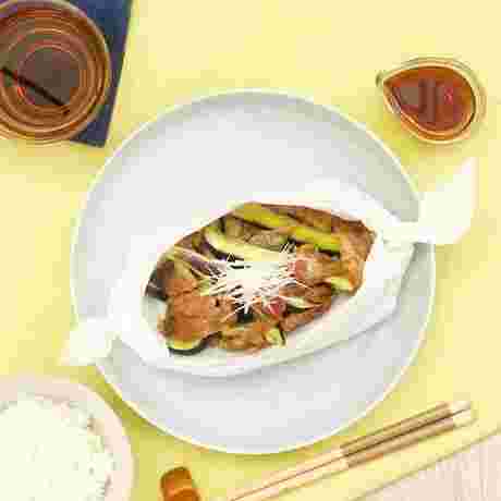 なすと豚肉の重ね蒸し