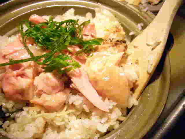 1人用土鍋の鮭釜飯