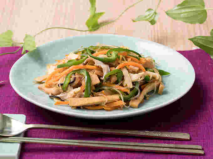 高野豆腐の韓国風野菜炒め