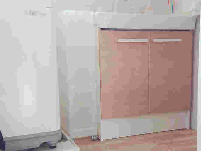 洗濯機と洗面の間にぴったりの無印ストッカー