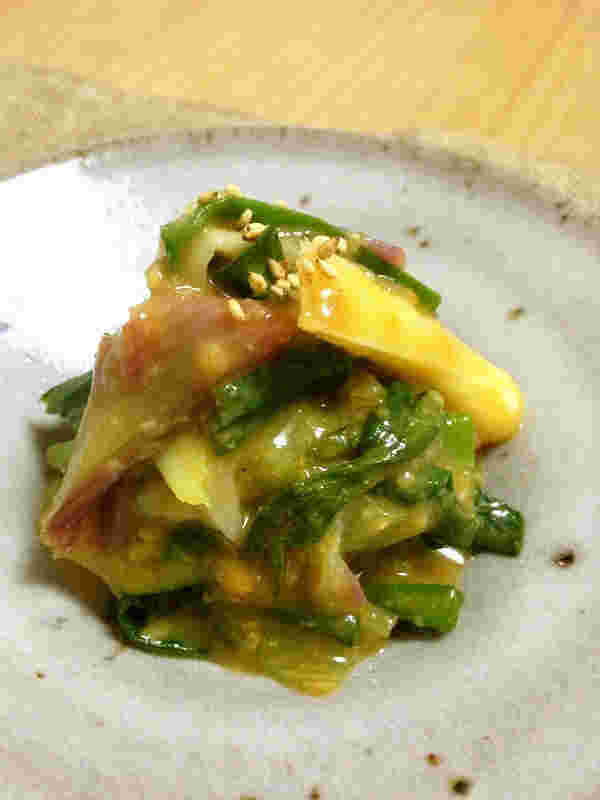 葉玉ねぎのぬた和え