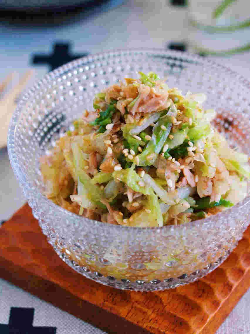 串揚げに合う料理、白菜とツナのポン酢和え