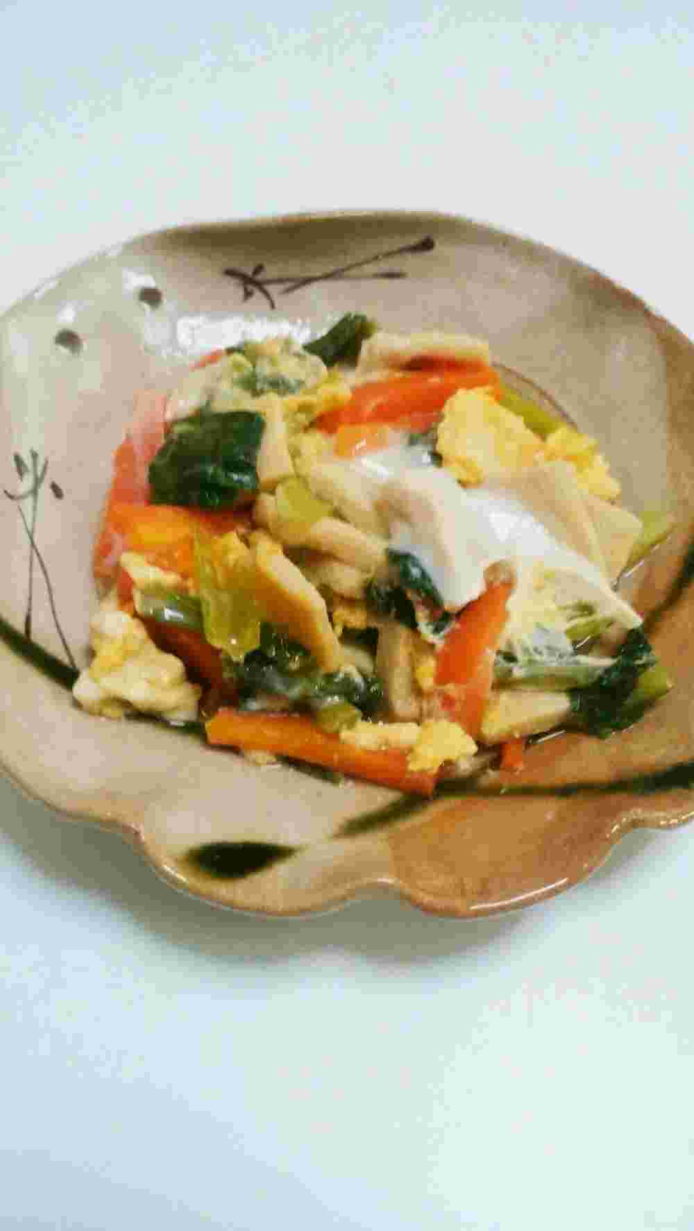 こうや豆腐の卵とじレシピ画像