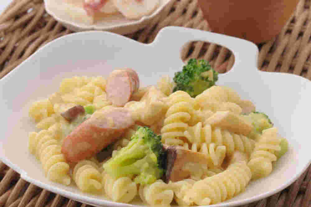 ショートパスタを使ったコーンクリームパスタ
