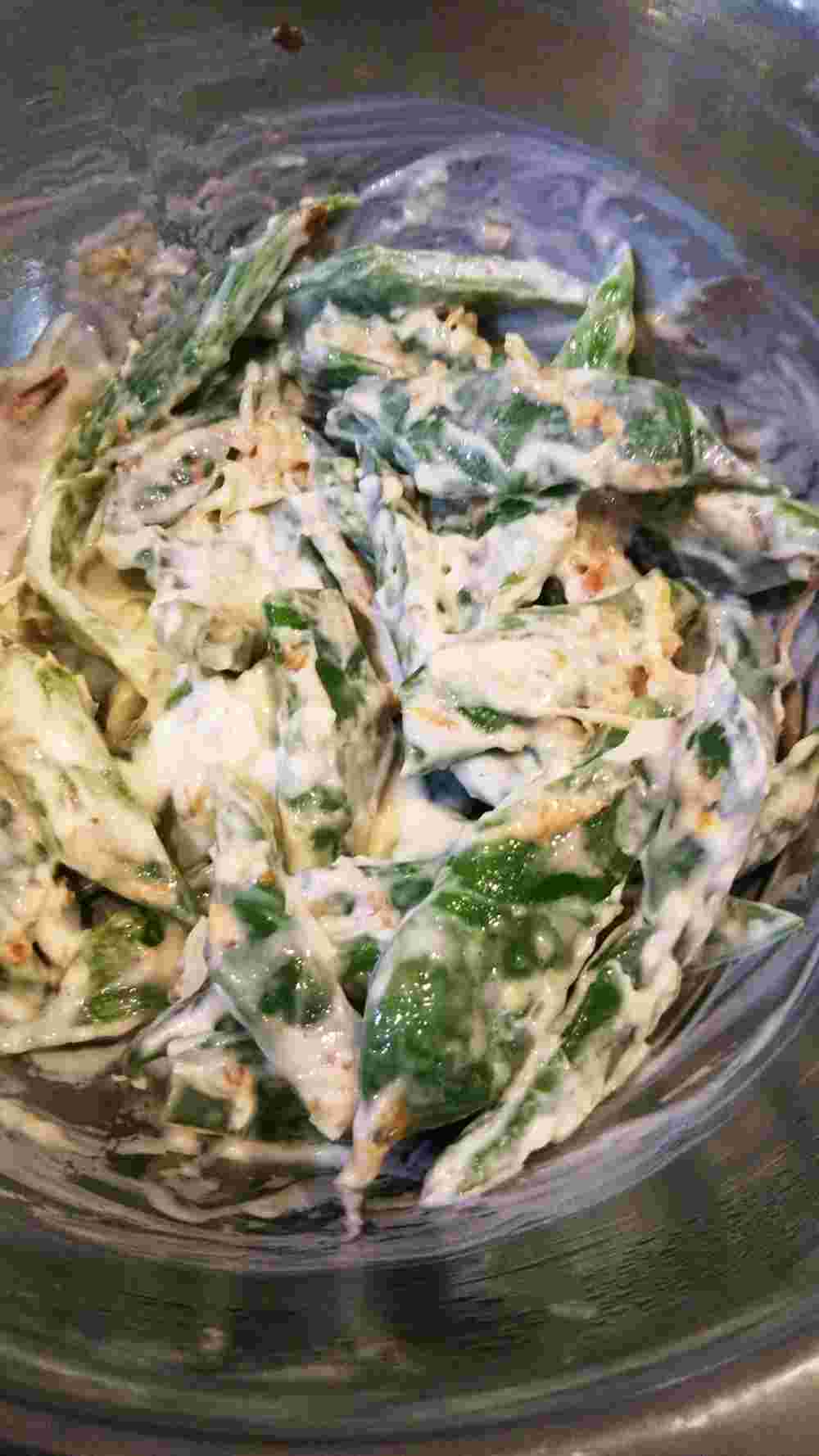ささげ豆のおかかからしマヨネーズ和え