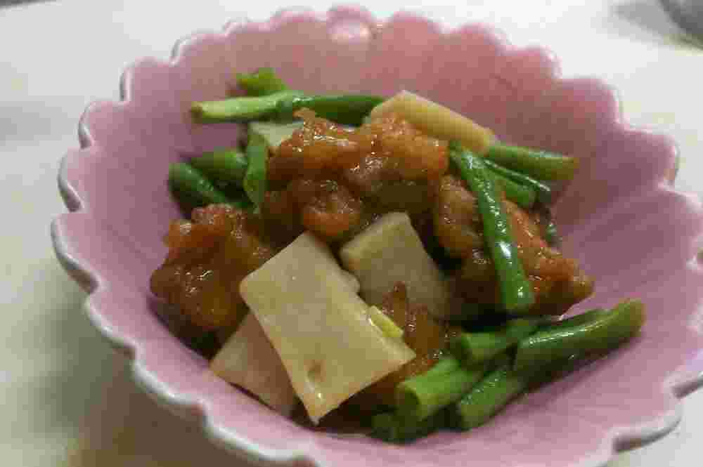 ささげとエリンギとはんぺんの煮物
