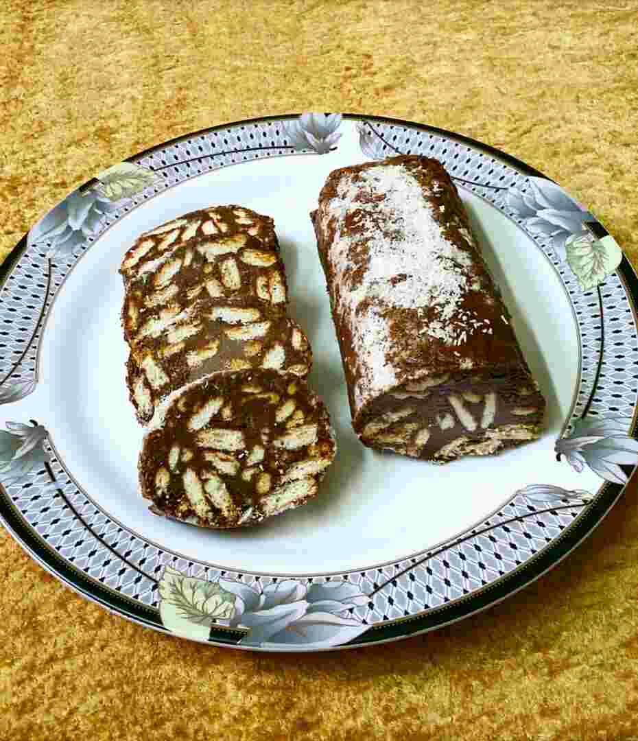 トルコ風味の糖蜜ゴマチョコレートサラミ