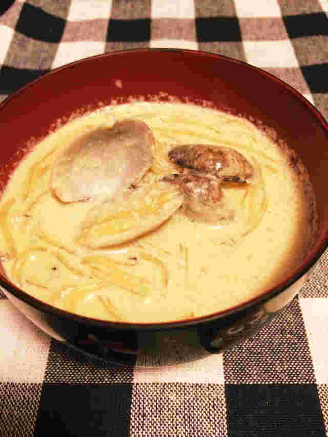 マロニー入り豆乳鍋風スープ