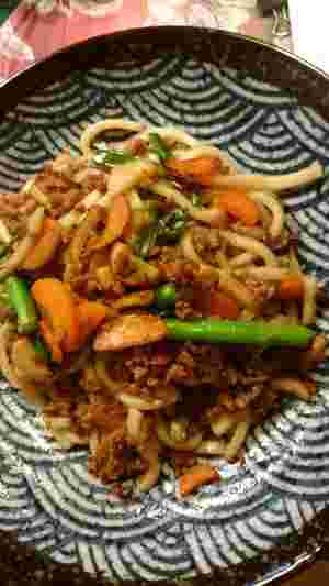 冷凍うどんを使った坦々焼きうどんレシピ画像