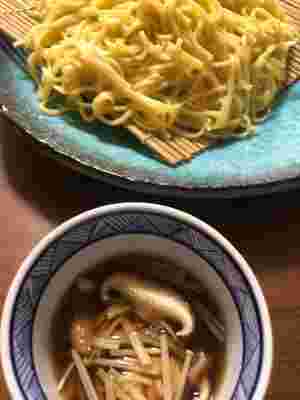 冷やしラーメンきのこつゆ