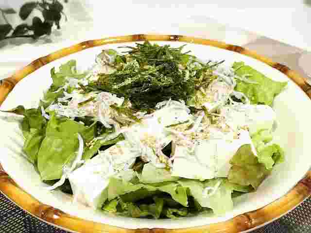 サニーレタスと豆腐の和風サラダ