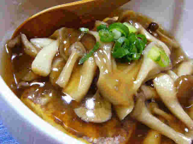 焼き豆腐のきのこあんかけ
