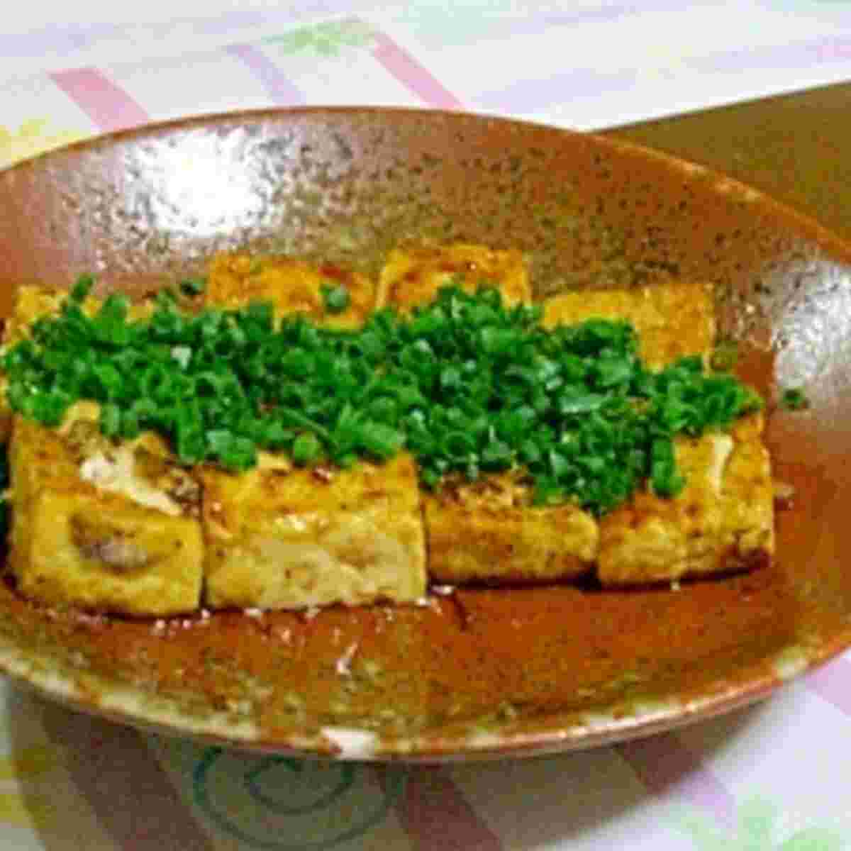 焼き豆腐の豆腐ステーキ